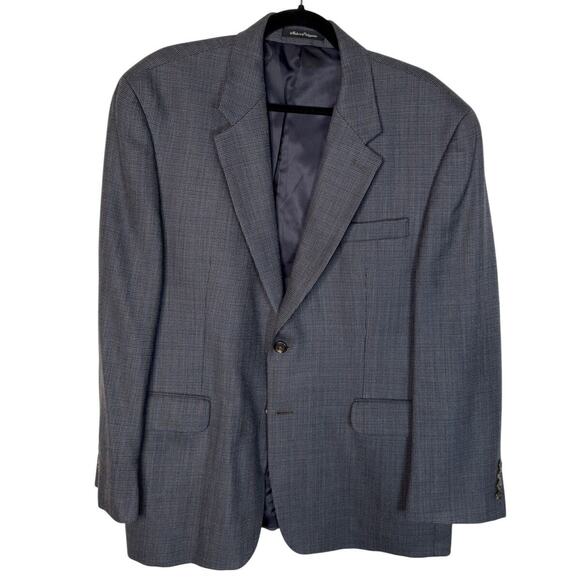 Ralph Lauren Mens 44S 100% WOOL Suit Jacket 2 Button Textured Blazer Navy Blue - Picture 2 of 9